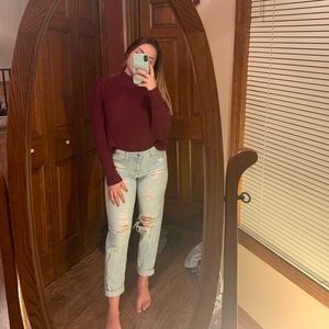 Burgundy turtle neck sweater